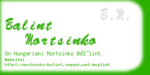 balint mortsinko business card